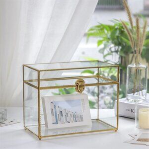 Gold & Glass Card Box/Terrarium